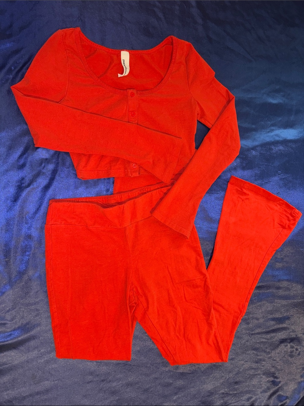 Missguided Red Long Sleeve Pajama Set